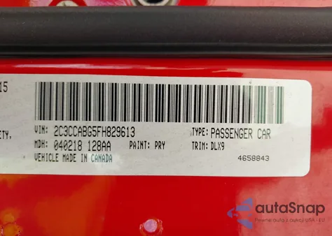 2015 Chrysler 300 from USA, damaged, VIN 2C3CCABG5FH829613